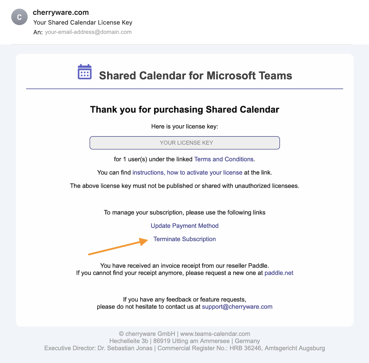 How to cancel license (1/3)